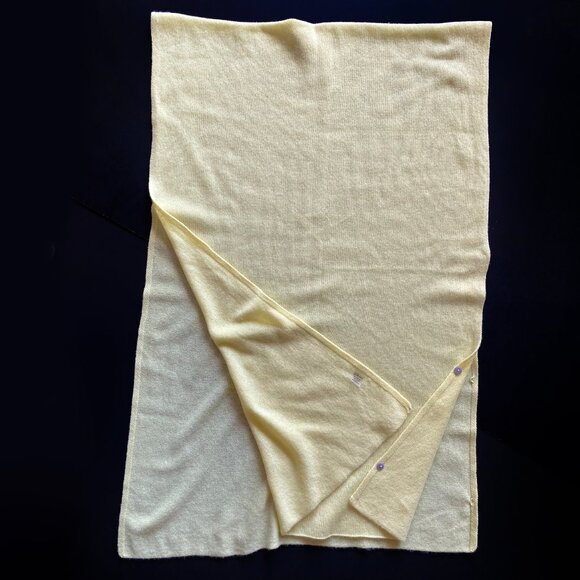 Pure Amici 100% Cashmere Body Wrap Knit Large Scarf Lemon Yellow 25"x71" - Picture 3 of 9